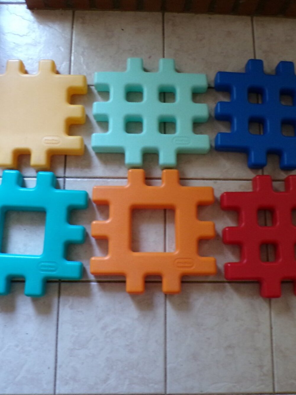 Little Tikes Lot Of 6 14"x14" Big Waffle Blocks Jumbo XL Giant RARE Vintage
